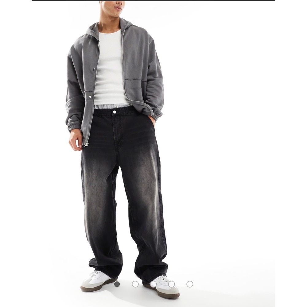 Bershka‎ Black Faded Skater Fit Jeans, Mens approx. size 36x29